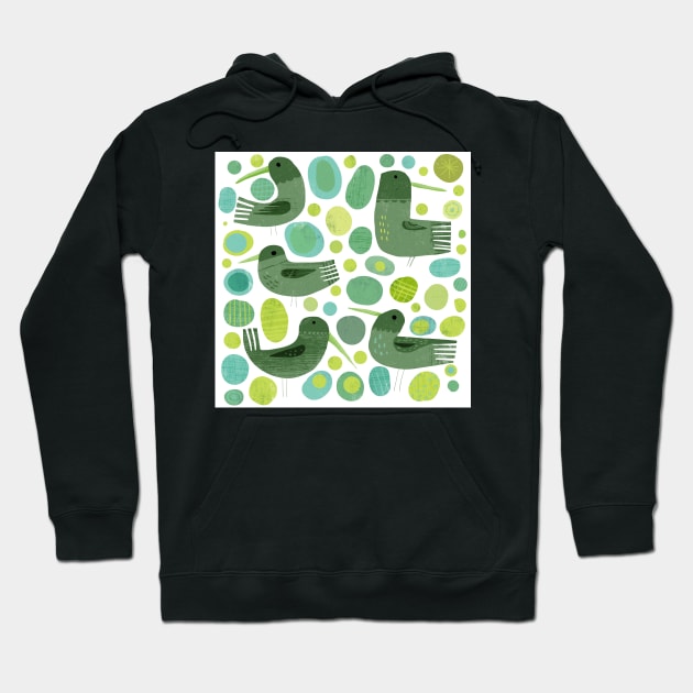 Green Birds Hoodie by Gareth Lucas